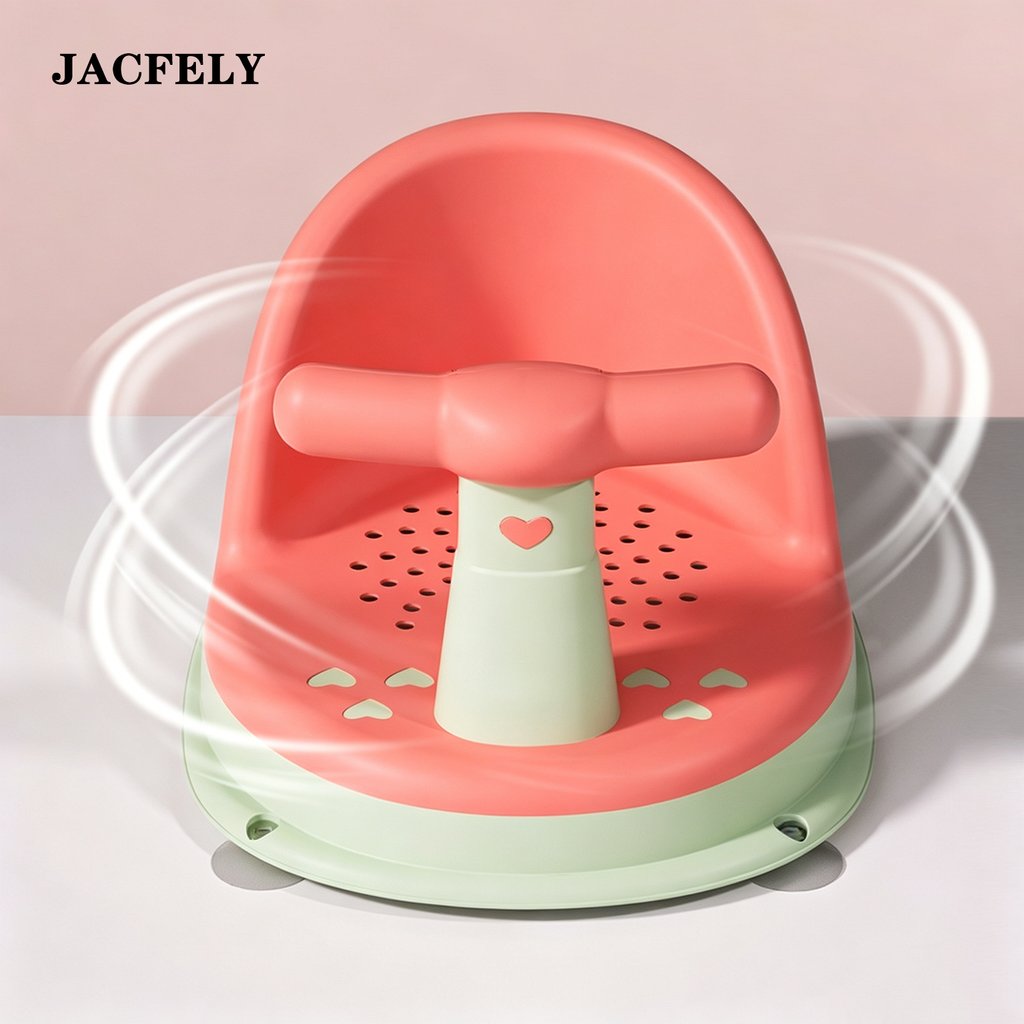 JACFELY Baby Bath Seat, Adjustable Infant Bathtub Seat and Support, Anti-Slip Baby Bath Chair for Sitting and Reclining, Portable Bath Seat