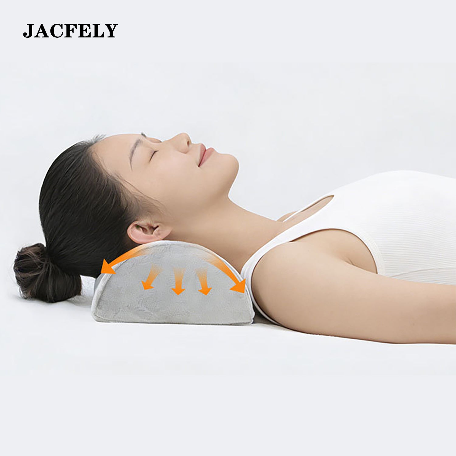 JACFELY Neck-supporting Pillow, Cervical Neck Roll Pillow, Half Round Neck Traction Pillow