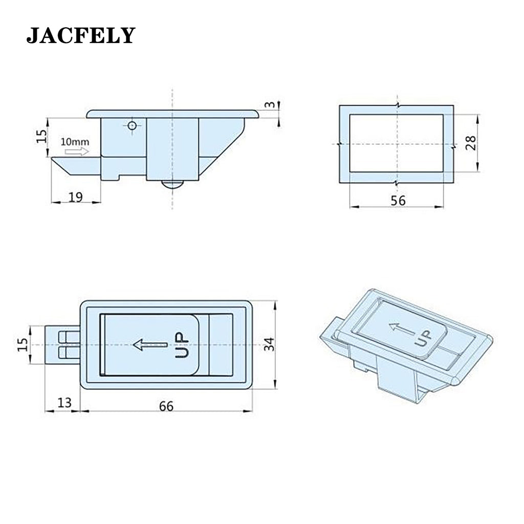 JACFELY Plastic Cabinet Door Latches, Pull-to-Open Panel Latch Catch, Flat Cabinet Door Buckle Handle