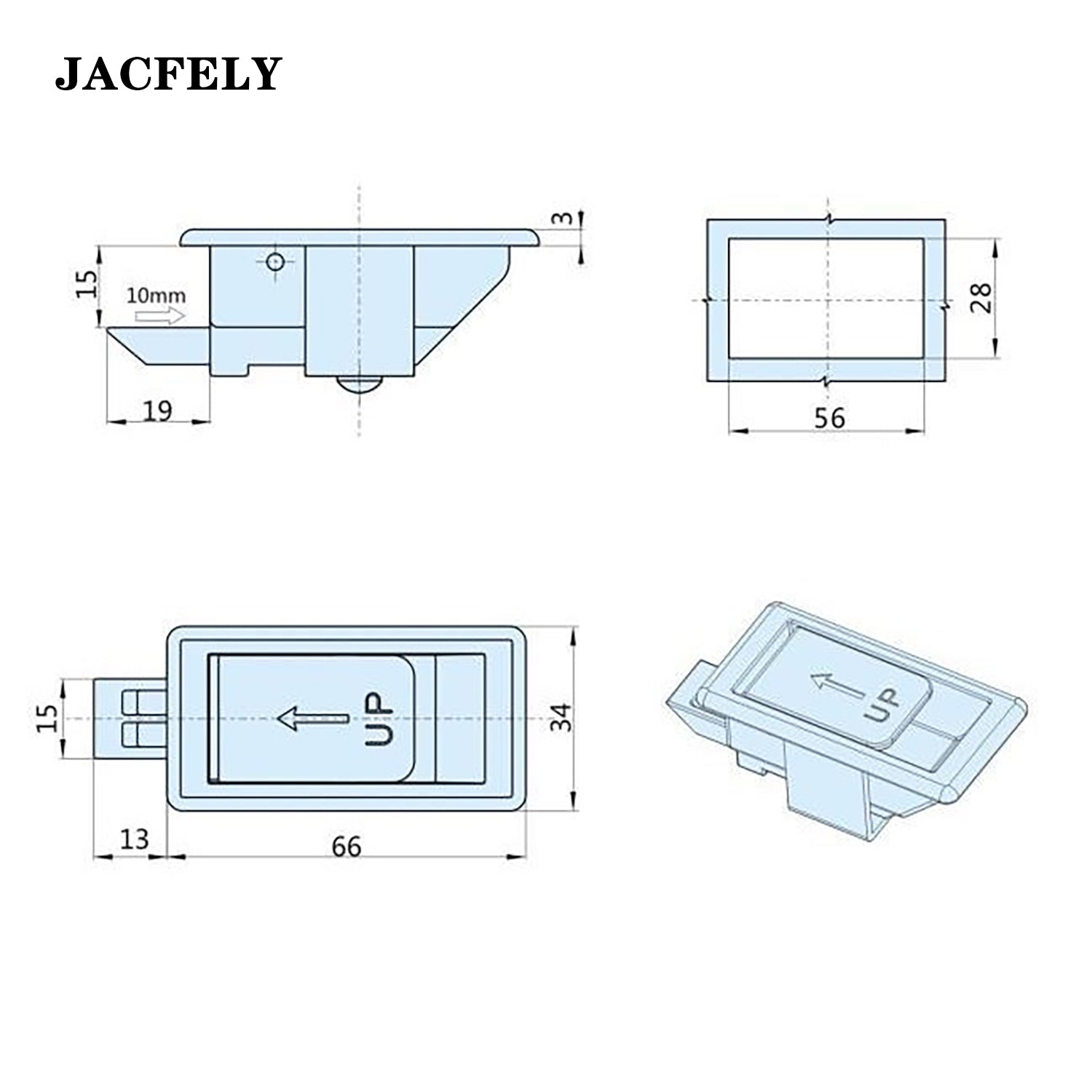 JACFELY Plastic Cabinet Door Latches, Pull-to-Open Panel Latch Catch, Flat Cabinet Door Buckle Handle