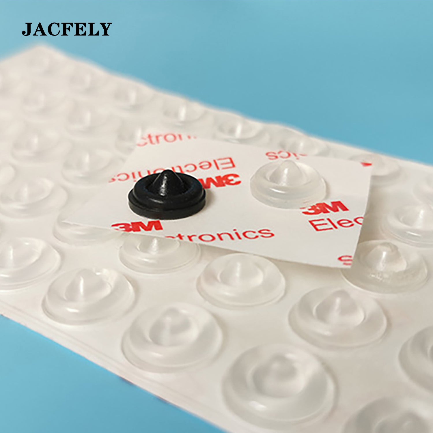 JACFELY Cabinet Door Bumpers, 100 Pack Clear Silicone Bumper Pads, Self-Adhesive Anti-Collision Cushion Pads