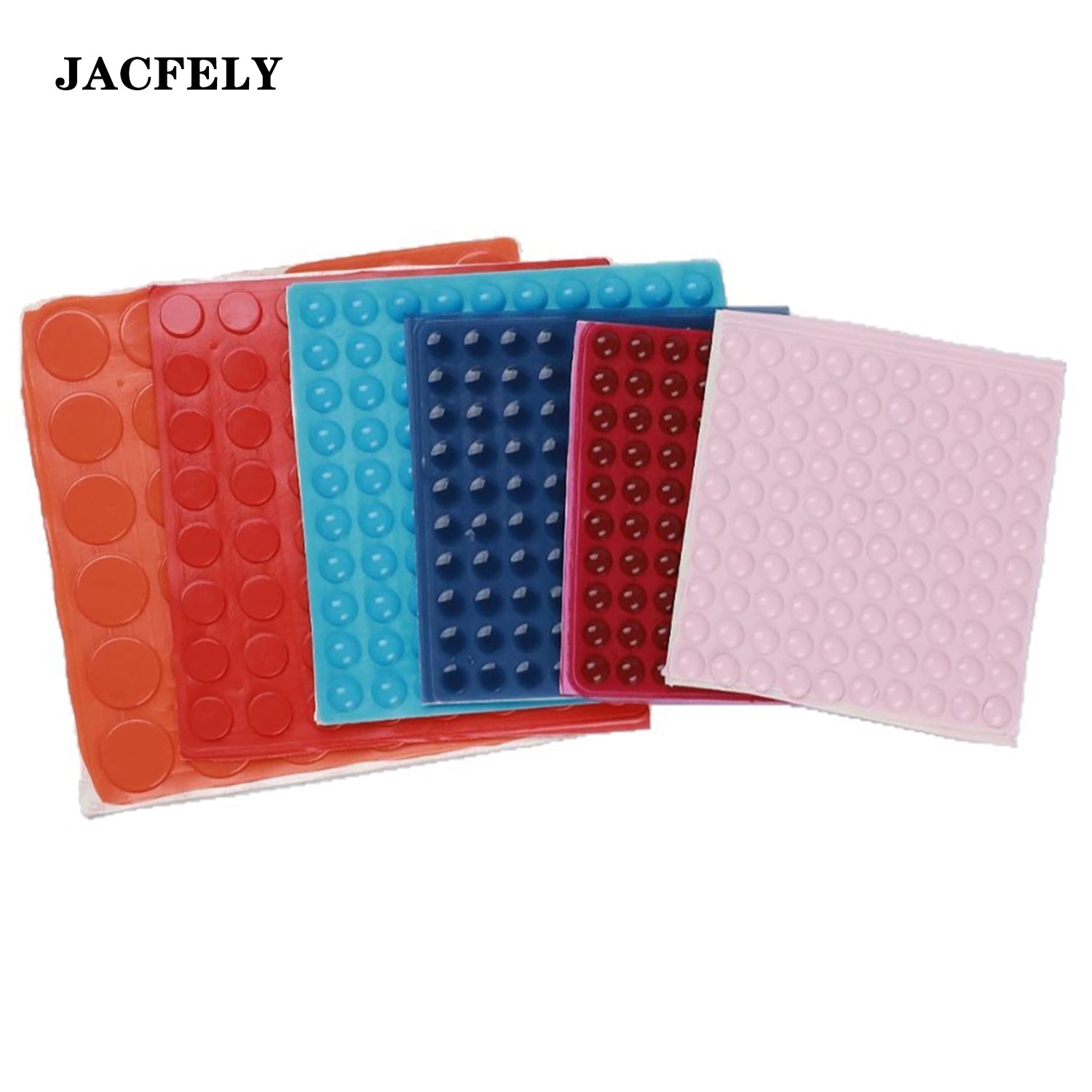 JACFELY Cabinet Door Bumpers, 100 Pack Clear Silicone Bumper Pads, Self-Adhesive Anti-Collision Cushion Pads