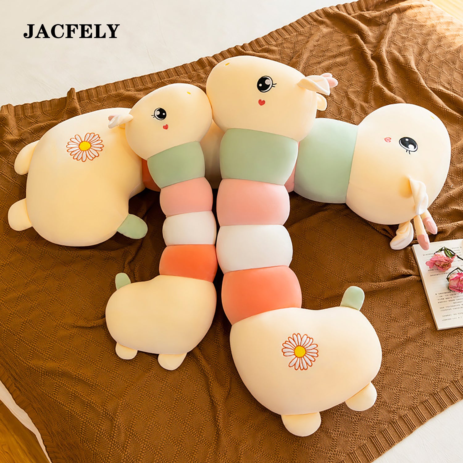 JACFELY Cute Giraffe Plush Pillow, Long Stuffed Animal Body Pillow, Soft Plush Throw Pillow Toy