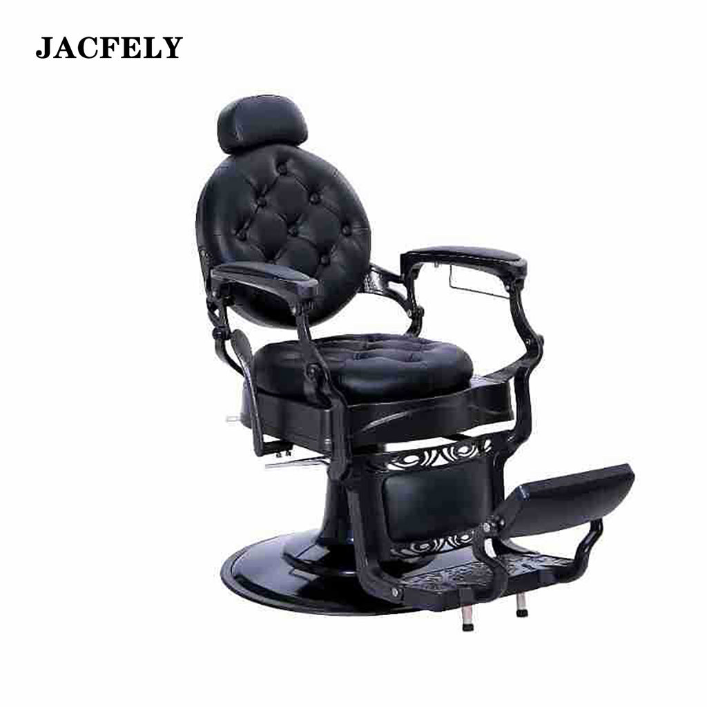 JACFELY Vintage Barber Chair, Heavy Duty Hydraulic Salon Chair with 360° Swivel, Adjustable Height, Headrest and Footrest