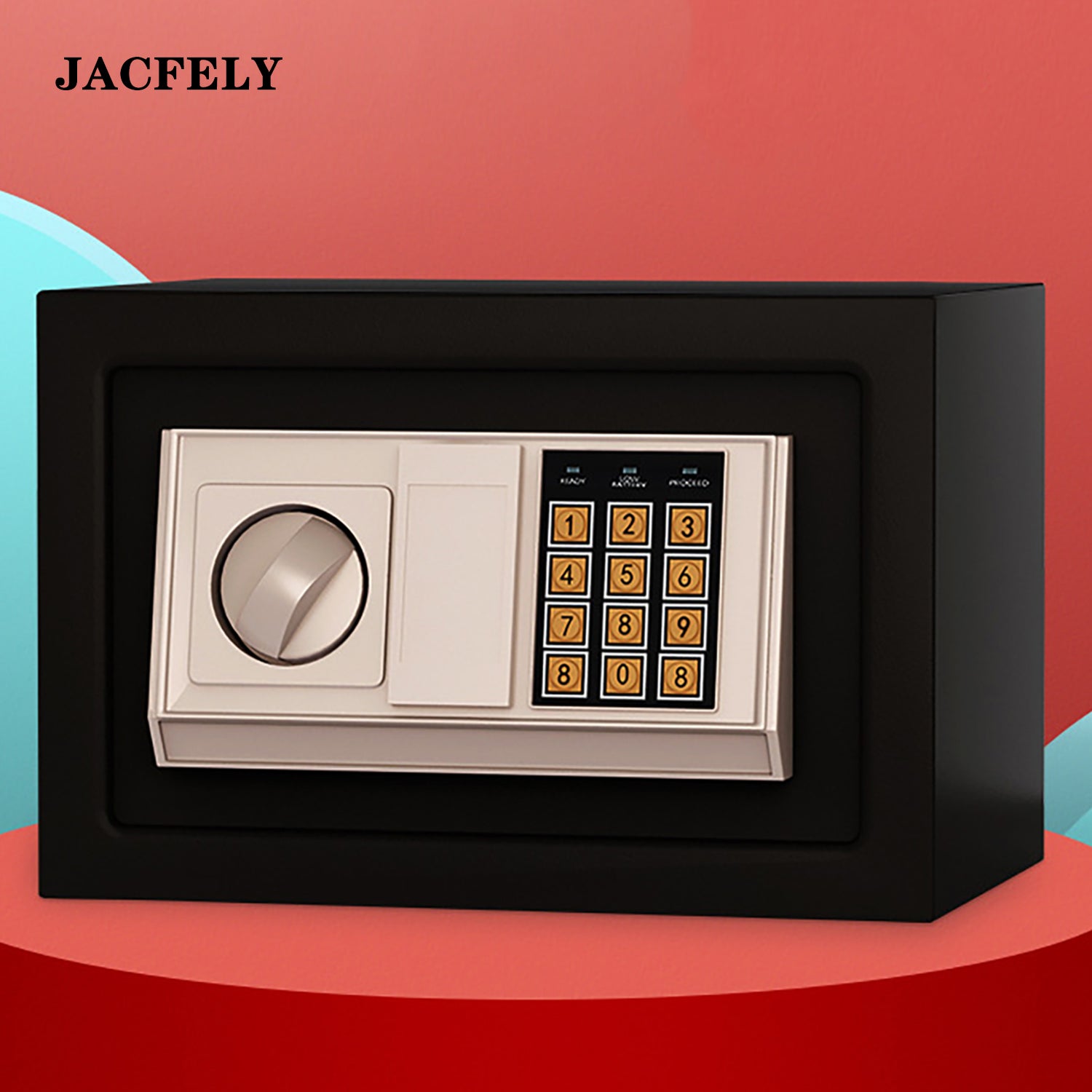 JACFELY Home Security Cabinet, Small Electronic Digital Safe with Keypad Lock and Alarm