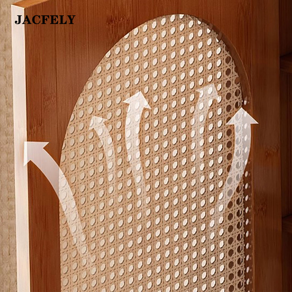 JACFELY Shoe Cabinet, Narrow Freestanding Shoe Storage Cabinet, Multi-Tier Entryway Shoe Organizer with Ventilated Doors