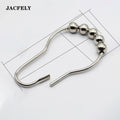 JACFELY Shower Curtain Rings 12 Pack, Stainless Steel 5-Roller Ball Shower Curtain Rings, Rust-Resistant Smooth Glide Rings