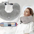 JACFELY Stuffable Travel Pillow, U-Shaped Neck Pillowcase Fillable with Clothes, Soft Plush Travel Pillow Cover