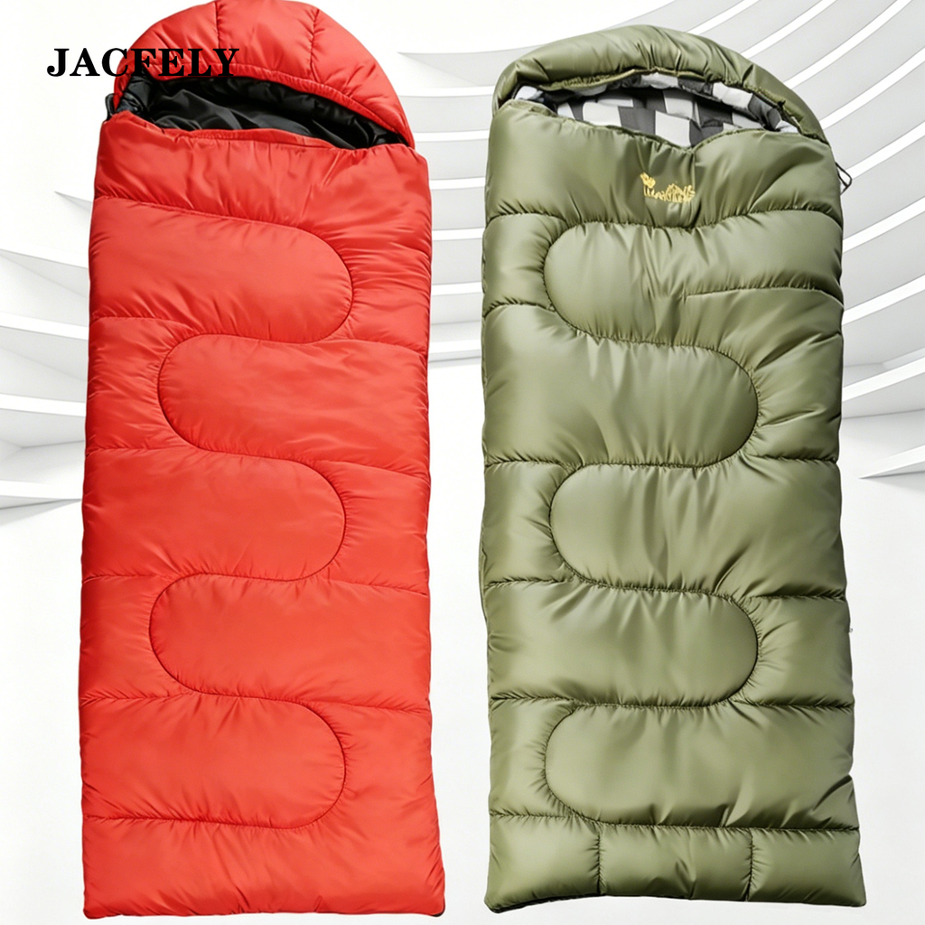 JACFELY Warm Sleeping Bag, Thick Padded Camping Sleeping Bag, Cotton-Filled Outdoor Travel Sleeping Bag Pads