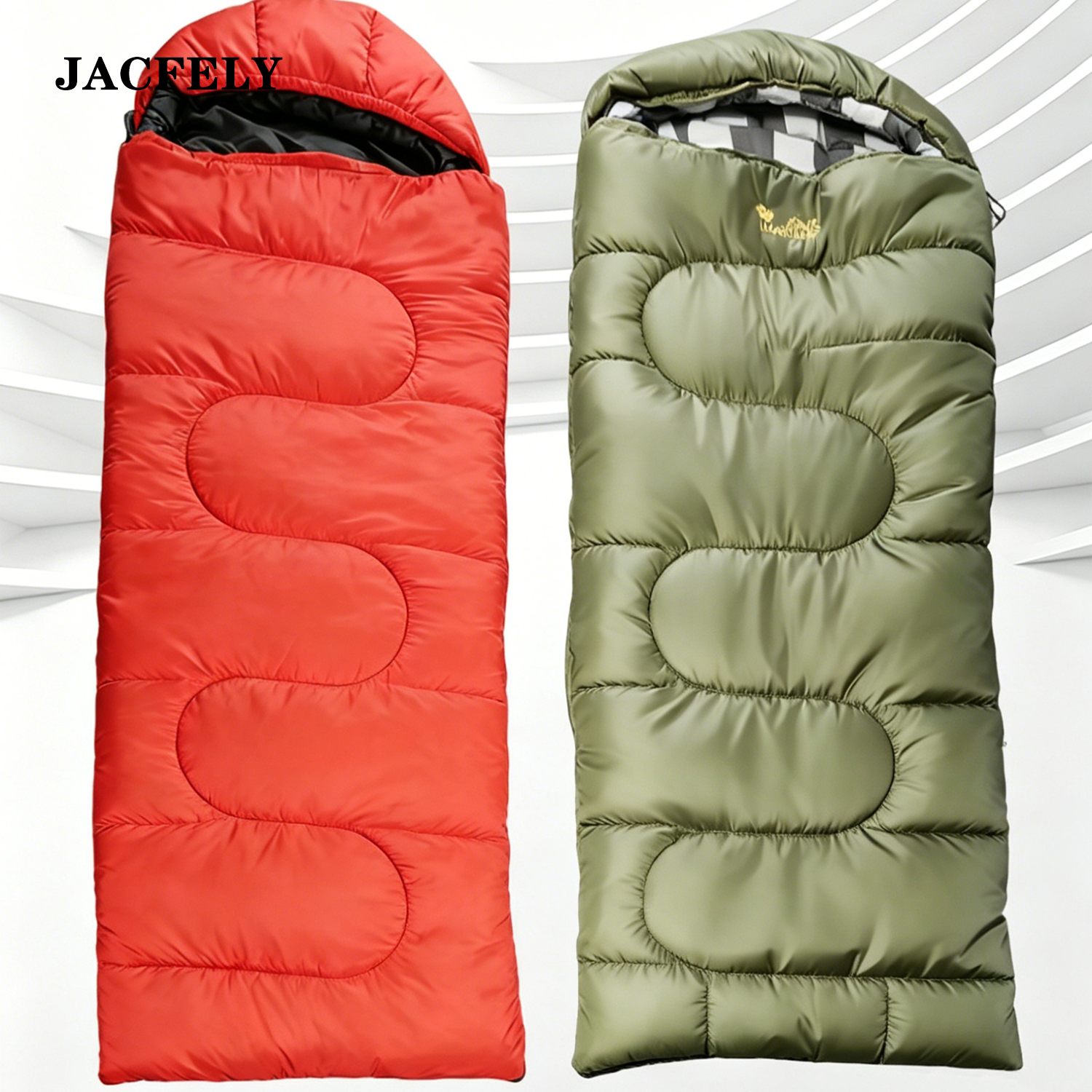 JACFELY Warm Sleeping Bag, Thick Padded Camping Sleeping Bag, Cotton-Filled Outdoor Travel Sleeping Bag Pads