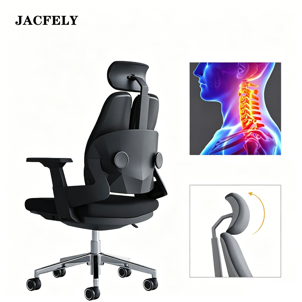 JACFELY Ergonomic Office Chair with Lumbar Support, Adjustable Swivel Computer Desk Chair