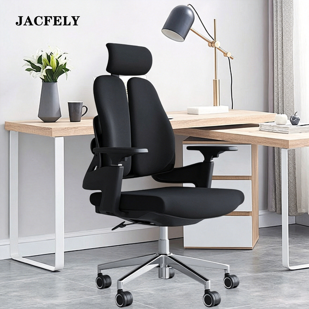 JACFELY Ergonomic Office Chair with Lumbar Support, Adjustable Swivel Computer Desk Chair