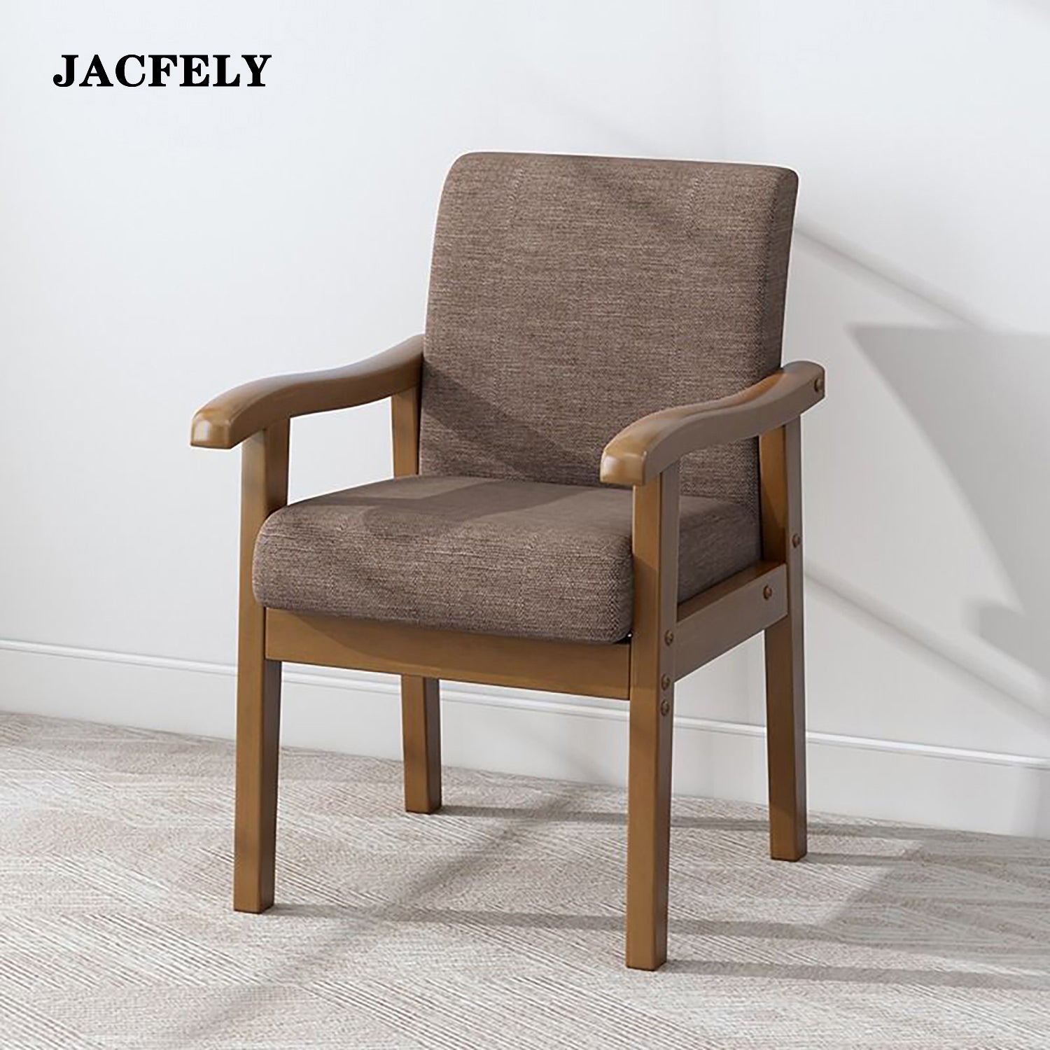 JACFELY Accent Armchair with Armrests, Upholstered Sofa Chair with Supportive Backrest