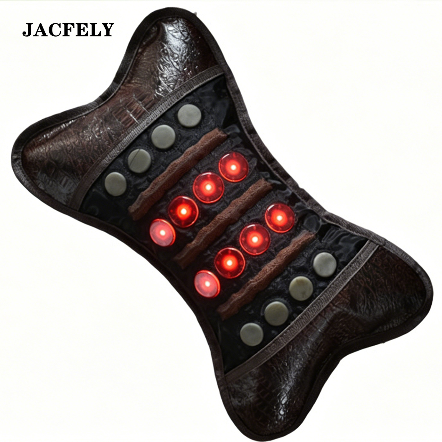JACFELY Heated Cervical Pillow, Jade Stone Neck Support Pillow with Photon Energy and Negative Ion Balls
