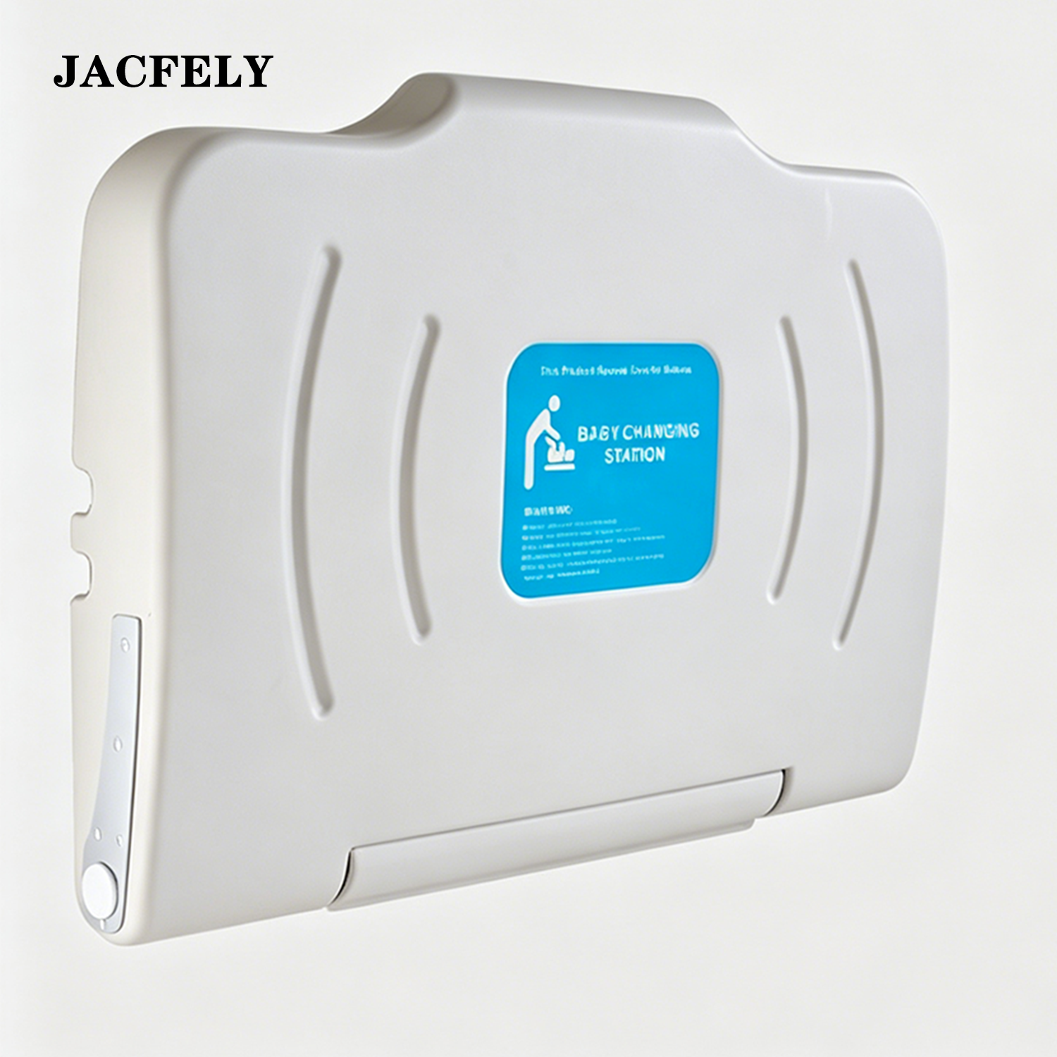 JACFELY Wall-Mounted Baby Changing Table, Fold-Down Baby Diaper Changing Station, Multi-Function Baby Care Table with Safety Belt and Storage Shelf