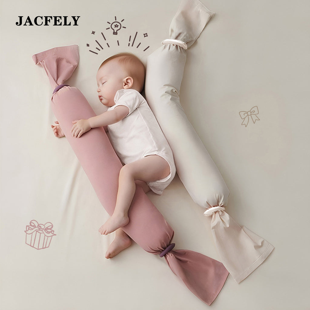 JACFELY Baby Bolsters, Candy Shape Cotton-Like Infant Pillow, Soft Baby Hug Pillow