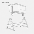 JACFELY Portable Baby Bassinet, Cots for Babies with Foldable Frame and Wheels