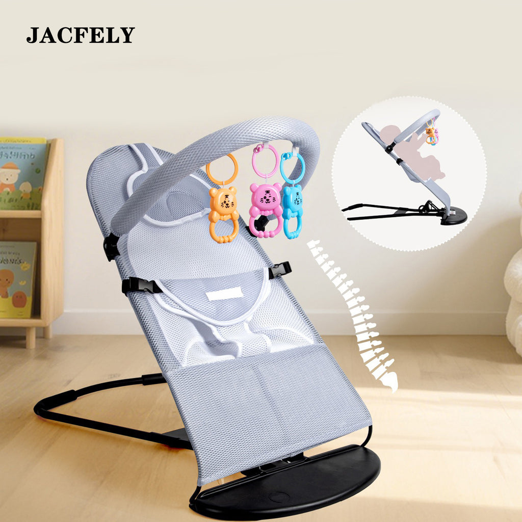 JACFELY Baby Bouncer Rocker, Portable Infant Soothing Chair with Reclining Backrest