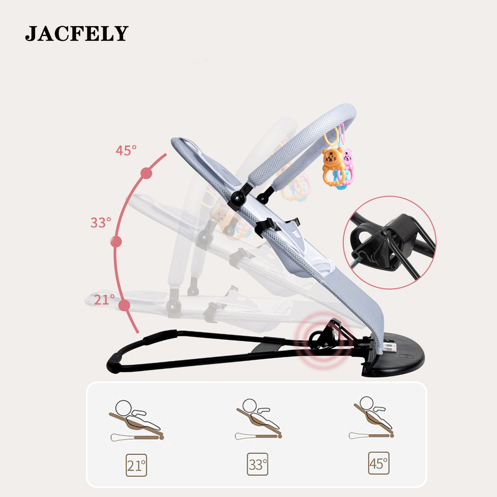 JACFELY Baby Bouncer Rocker, Portable Infant Soothing Chair with Reclining Backrest