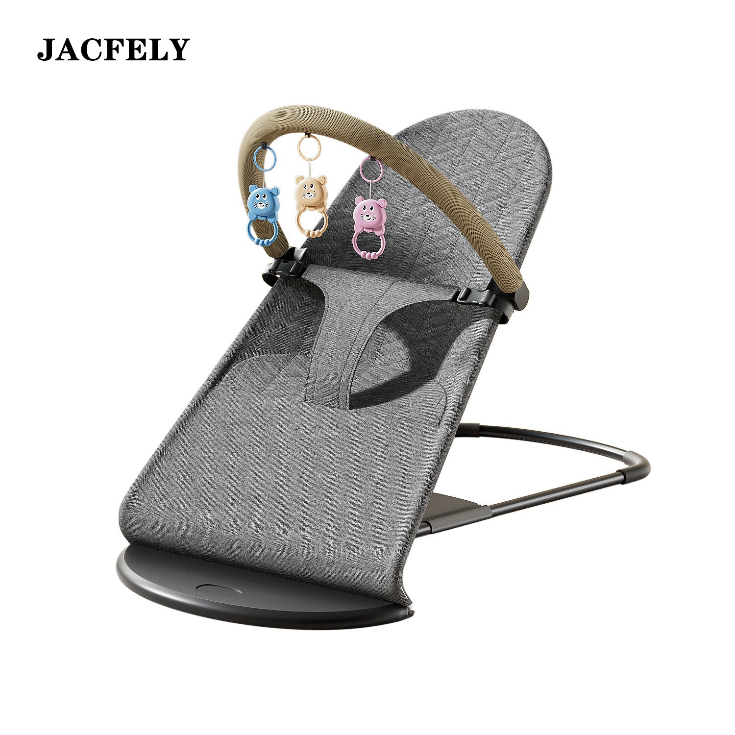 JACFELY Baby Bouncer Rocker, Portable Infant Soothing Chair with Reclining Backrest