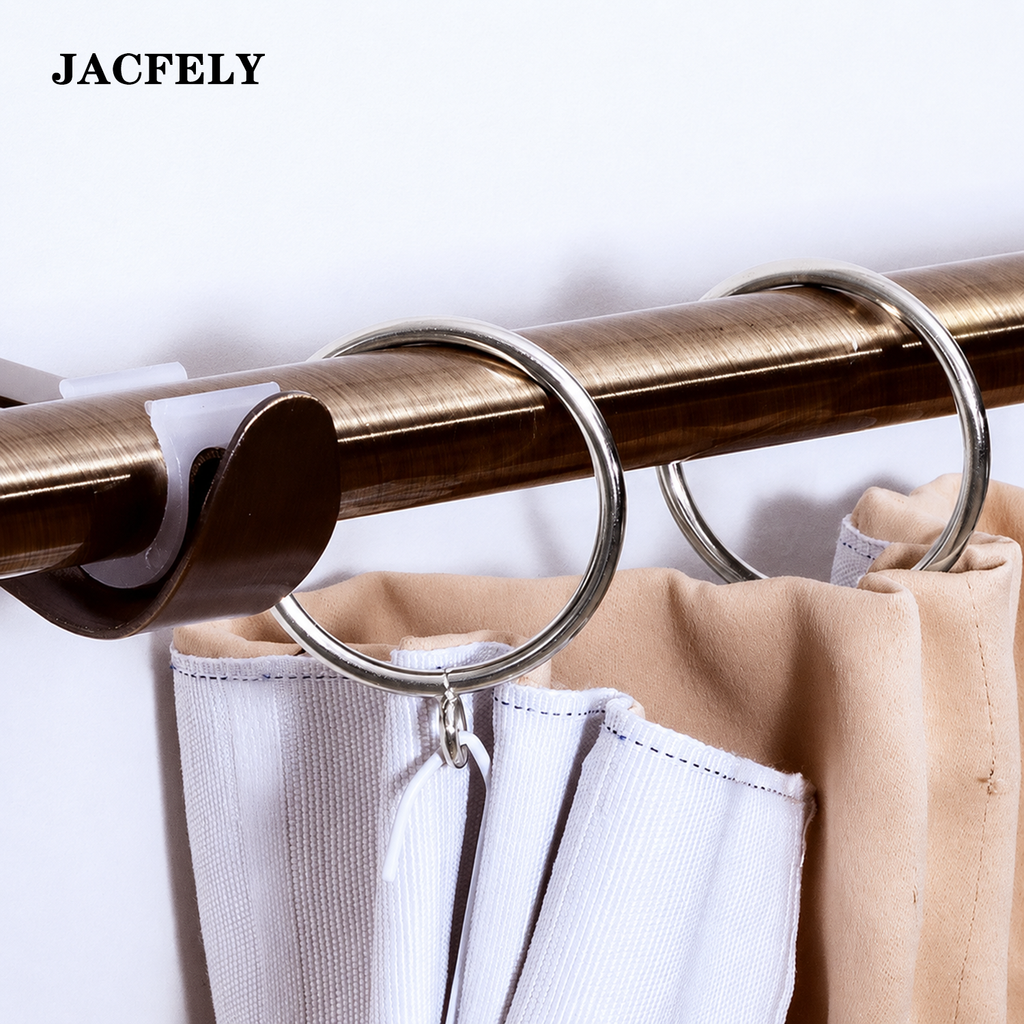JACFELY 40PCS Curtain Rings, Roman Rings for Curtains, Drapery Hanging Rings and Curtain Accessories