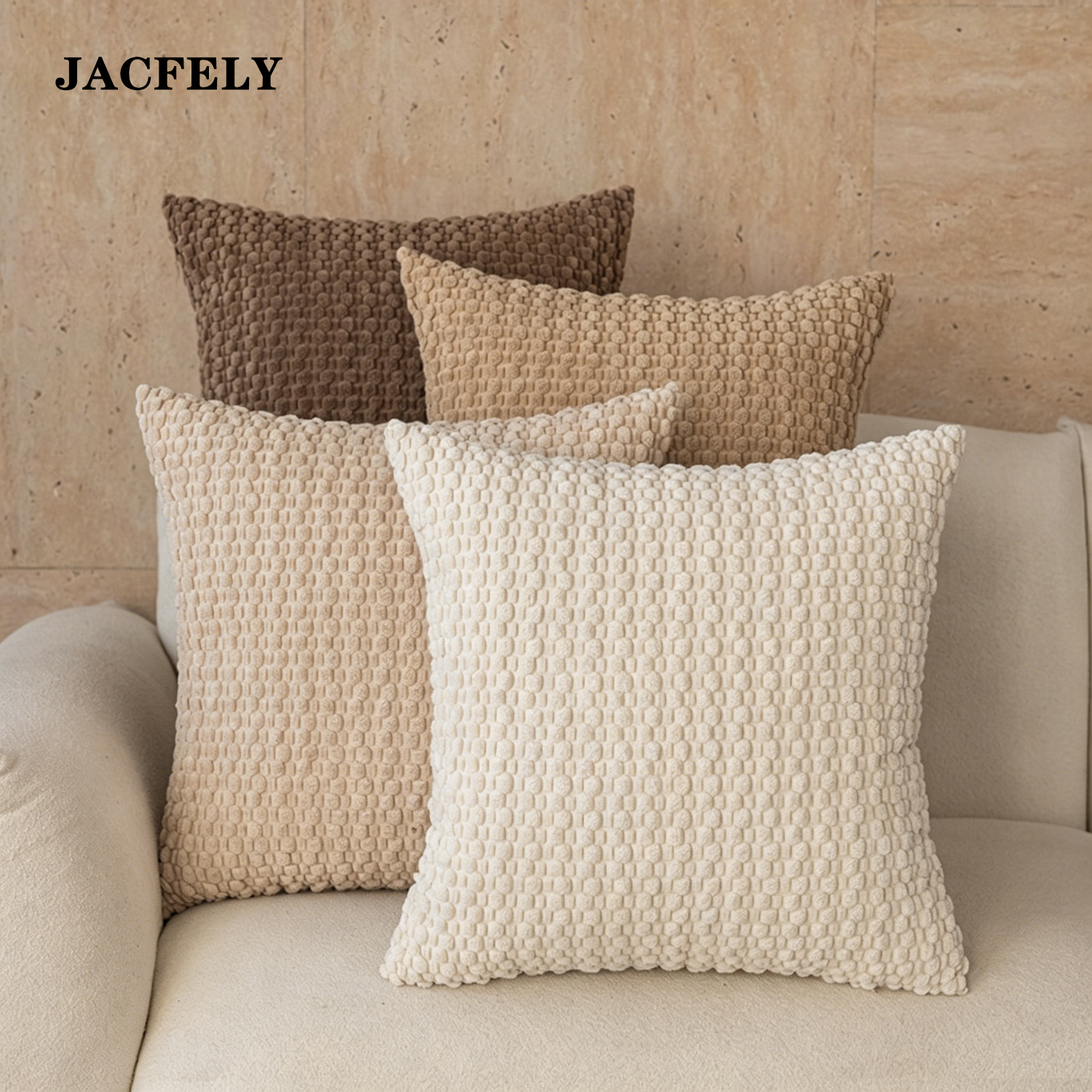 JACFELY Cushions, Solid Color Bubble Texture Decorative Throw Pillow