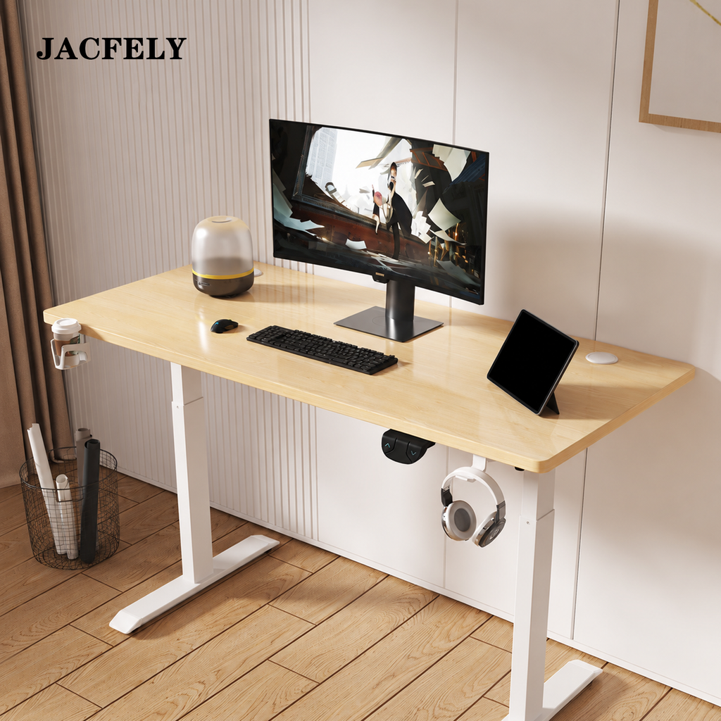 JACFELY Smart Electric Standing Desk, Height Adjustable Ergonomic Computer Desk