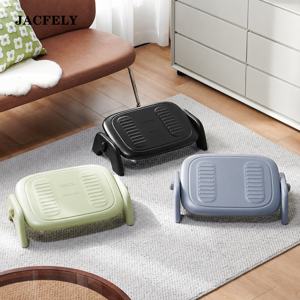 JACFELY Footstools, Under Desk Foot Rest for Office, Ergonomic Foot Stool with Non-Slip Base