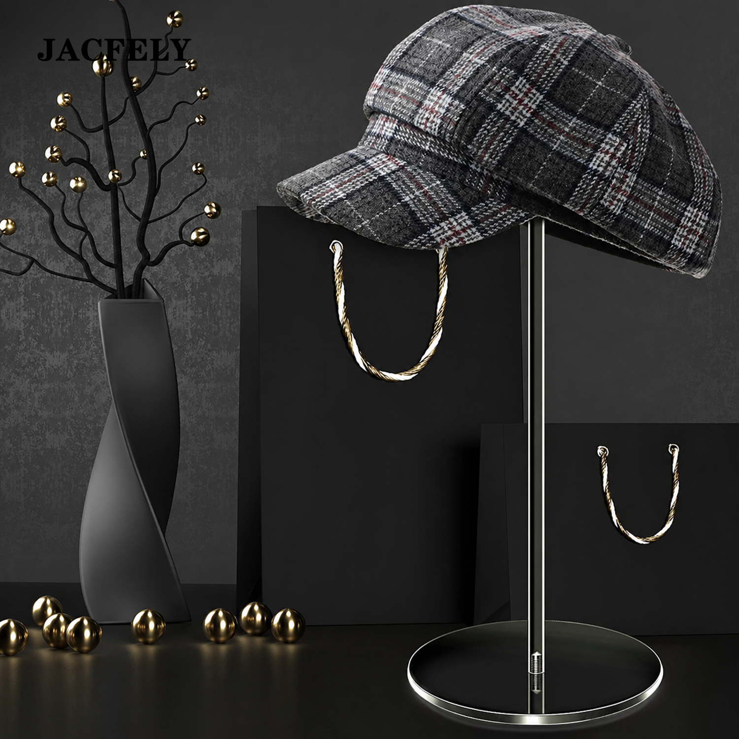 JACFELY Hat stands 2 Pack, Clear Acrylic Hat Display Stands, Transparent Hat Organizer Holder