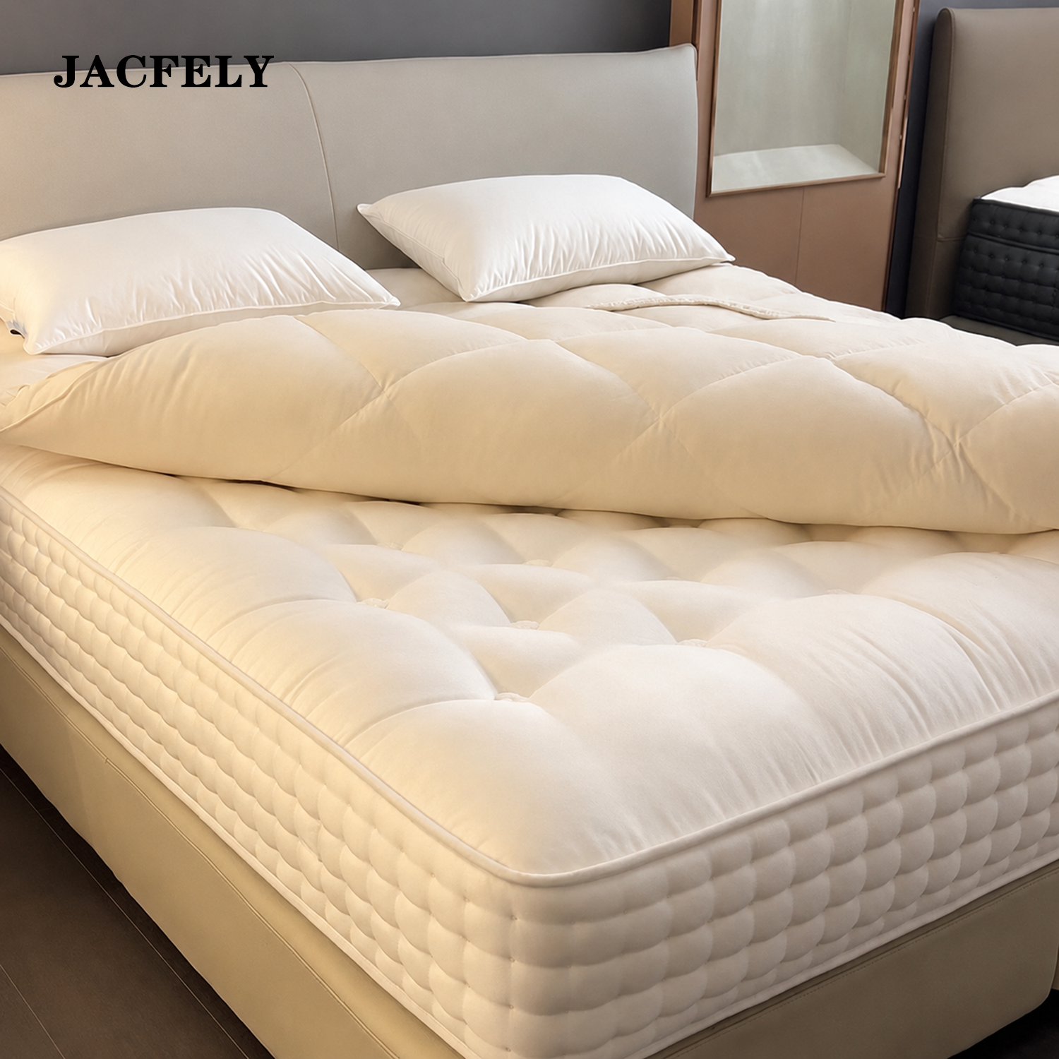 JACFELY180 x 200 cm Mattress, 26 cm Thick Pocket Mattress, Medium Firm Breathable Mattress