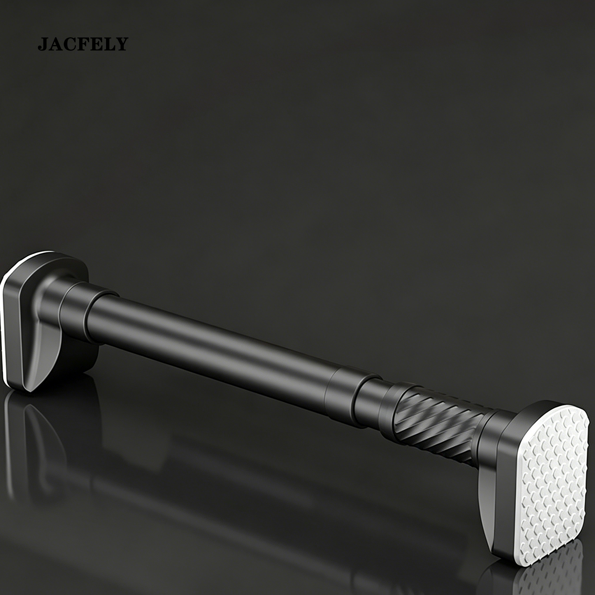 JACFELY Tension Shower Curtain Rod, No Drill Adjustable Bathroom Shower Rod, Non-Slip Telescopic Curtain Ro
