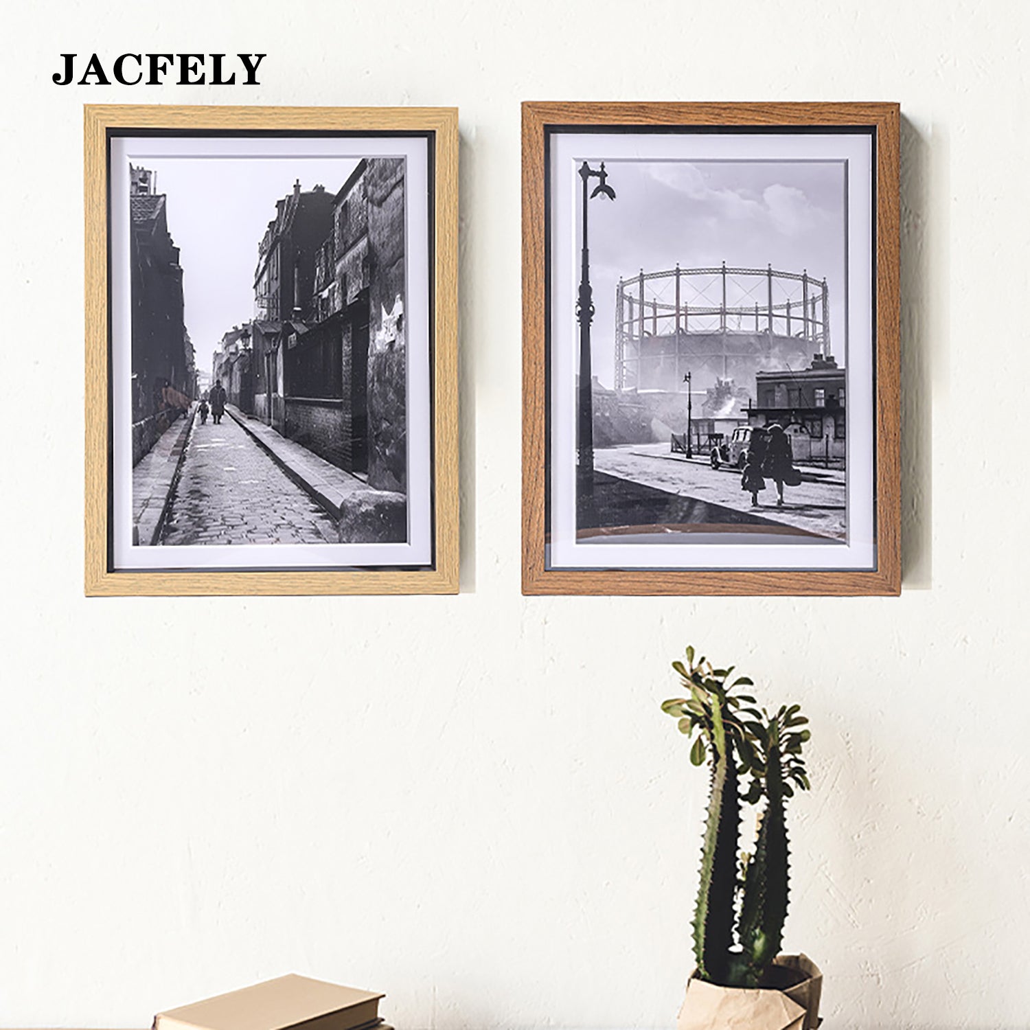 JACFELY Wood Picture Frames, Wall Mount and Tabletop Photo Frame, Poster Display Frame for Photos, Artwork, Prints and Home Decor