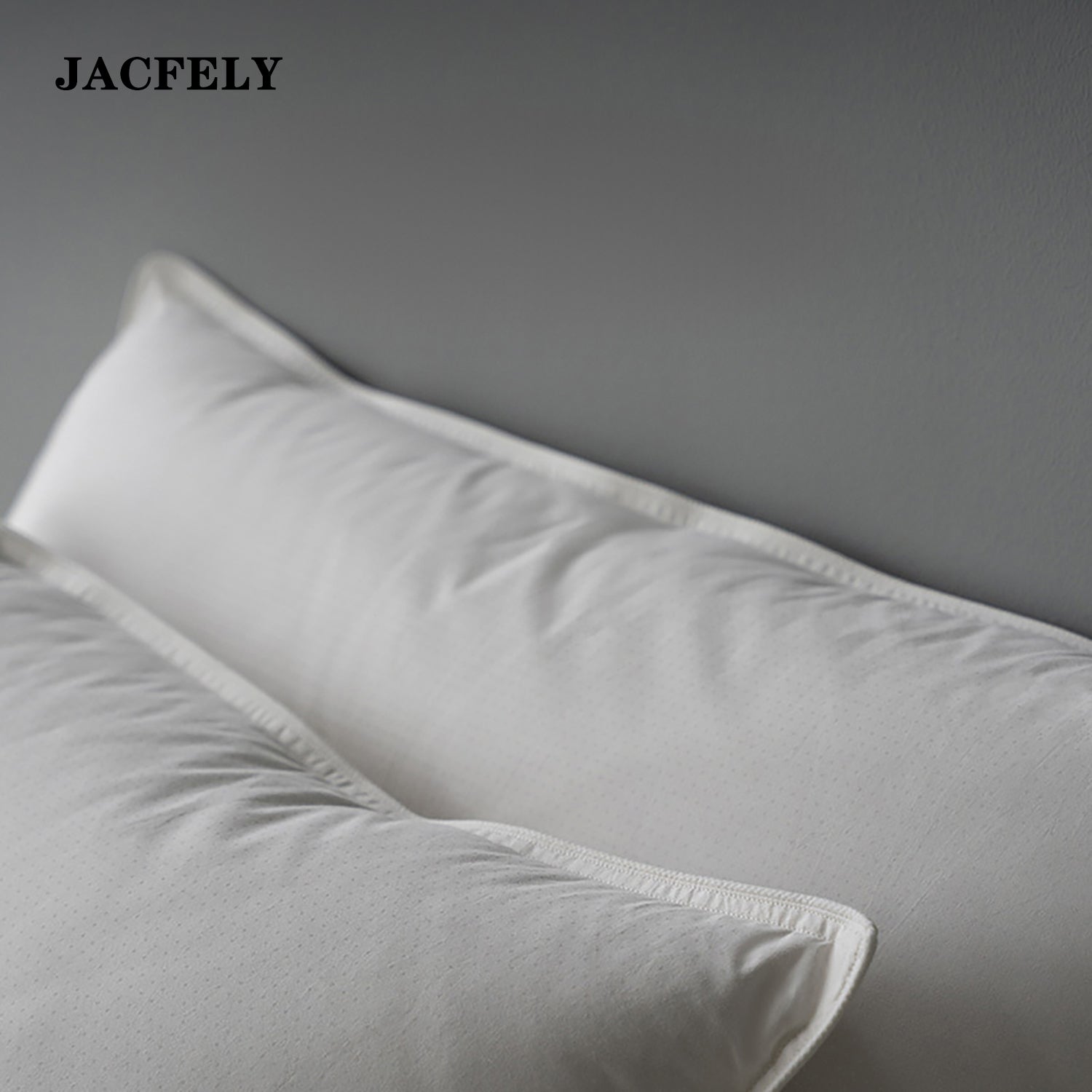 JACFELY 60% Down Pillow, Cotton Bed Pillow Insert, Soft Fluffy Sleeping Pillow
