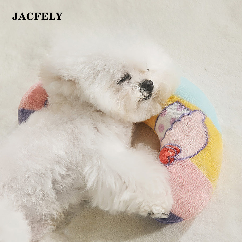 JACFELY Dog Neck Pillow, Small Pet Pillow for Sleeping, Soft Puppy Headrest Cushion