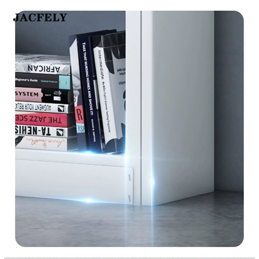 JACFELY Metal Bookshelf, Freestanding Steel Bookcase, Floor Standing Storage Shelf