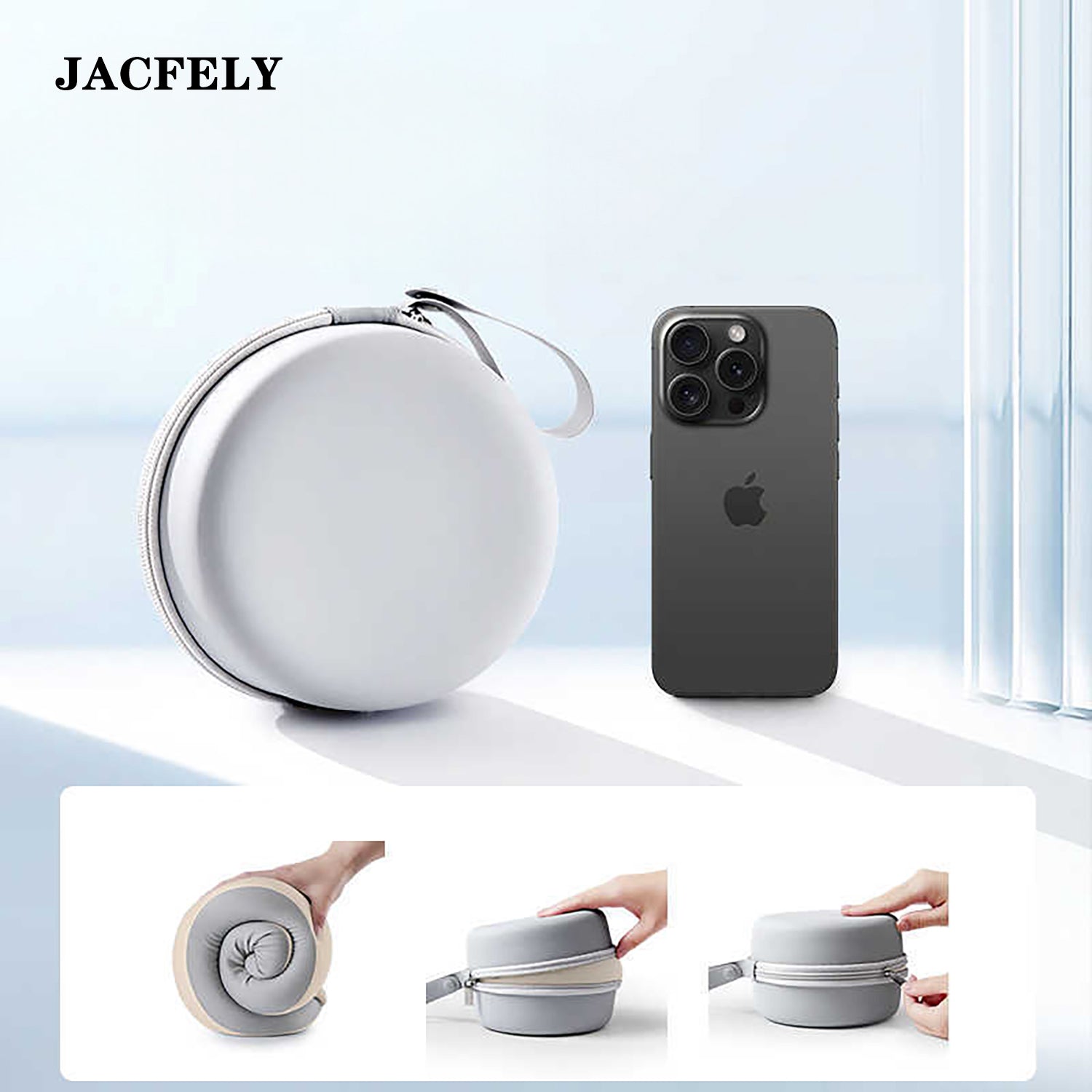 JACFELY Memory Foam Travel Pillow, U-Shaped Neck Pillow with Portable Storage Bag, Soft Neck Support Pillow