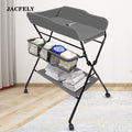 JACFELY Portable Baby Changing Table, Foldable Diaper Changing Station with Storage Basket