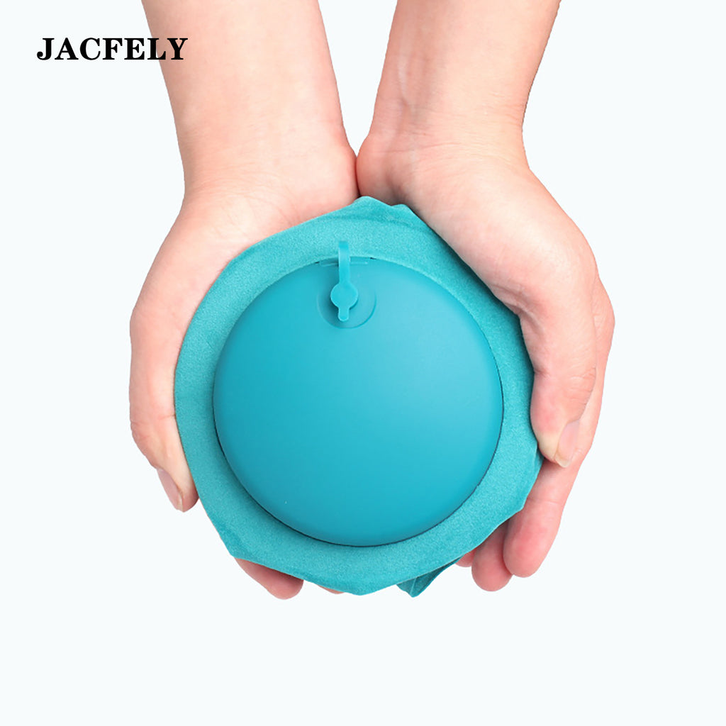 JACFELY Inflatable Pillow, Flocked Square Travel Pillow with Built-in Pump, Portable Press-to-Inflate Air Pillow