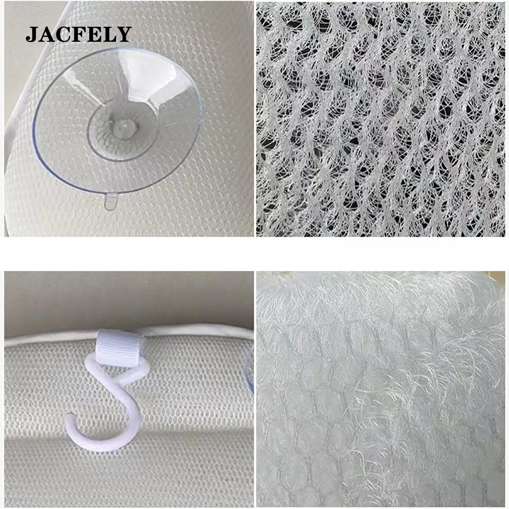 JACFELY Bath Pillow, Non-Slip Bathtub Pillow with Suction Cups, Soft Spa Head Neck and Back Support Cushion