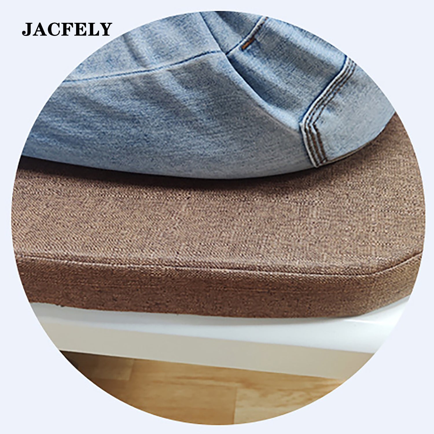 JACFELY Chair Mats, Square Chair Seat Cushions with High Density Foam, Non-Slip Thick Chair Pads with Removable Washable