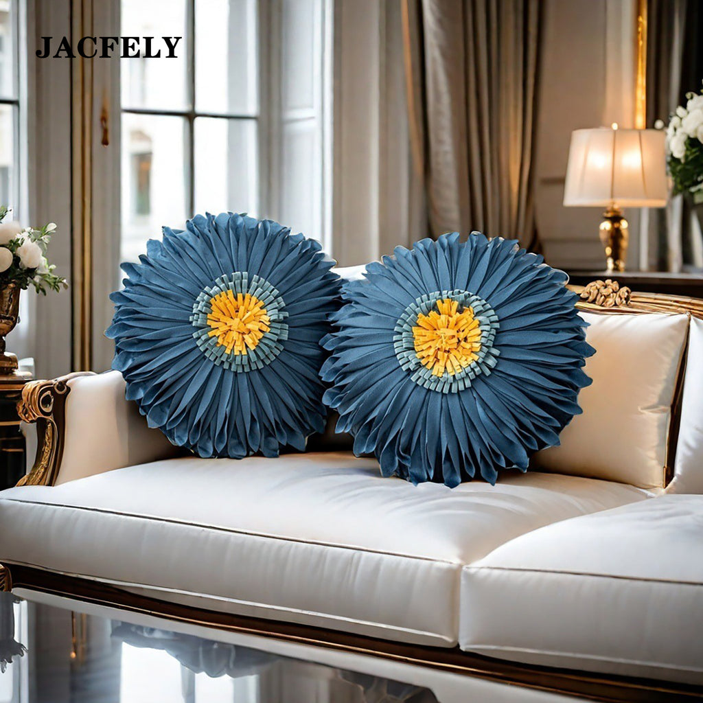 JACFELY 3D Sunflower Throw Pillow, Decorative Accent Pillow Cushion for Sofa, Couch, Living Room, Bedroom and Home Decor