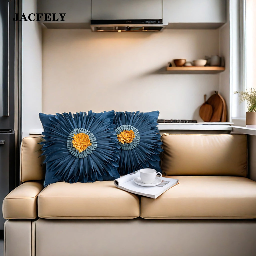 JACFELY 3D Sunflower Throw Pillow, Decorative Accent Pillow Cushion for Sofa, Couch, Living Room, Bedroom and Home Decor