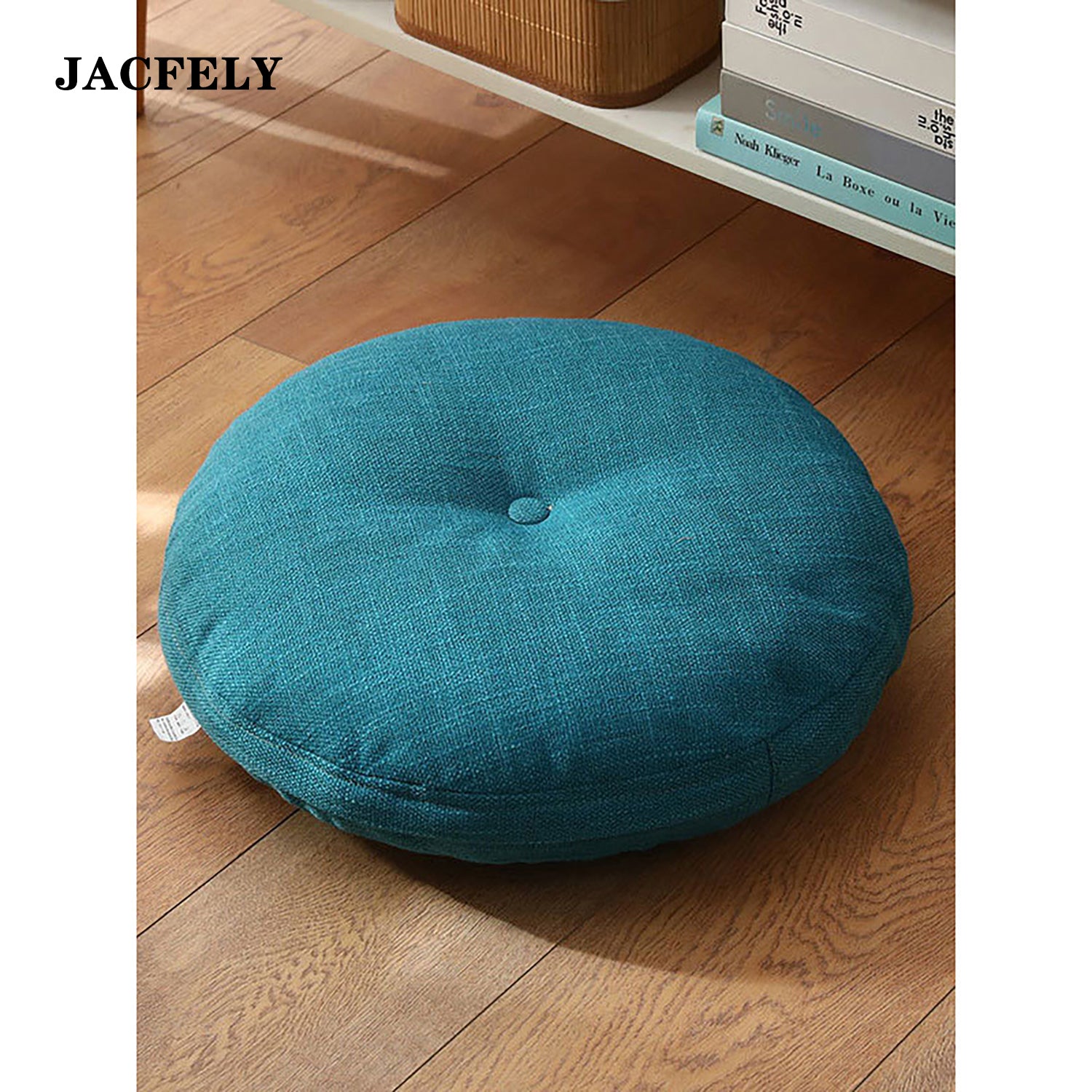 JACFELY Floor Pillows, Cotton Linen Round Floor Cushion, Tatami Pouf Cushion