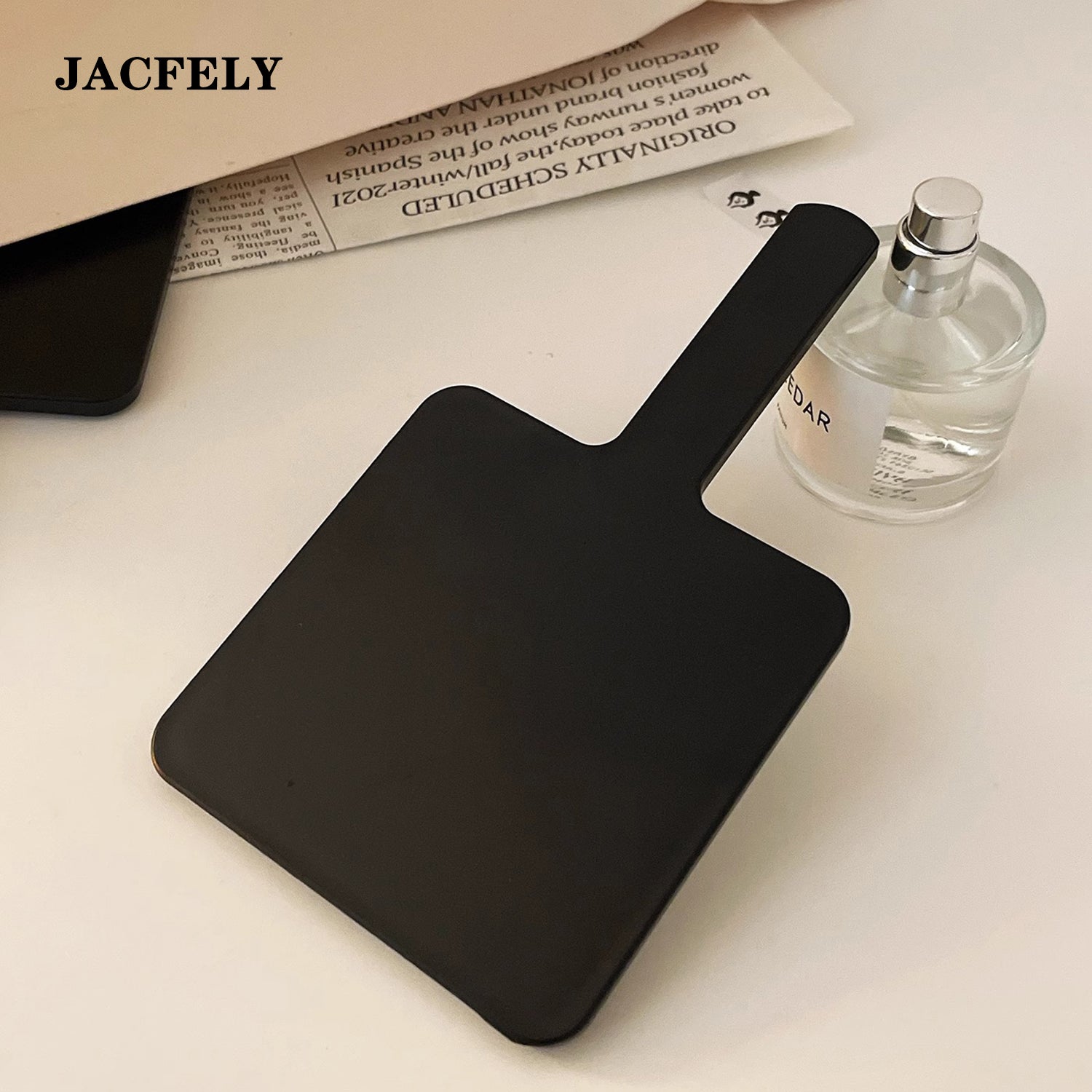 JACFELY Handheld Makeup Mirror, Portable Hand Mirror with Handle, Small Vanity Mirror