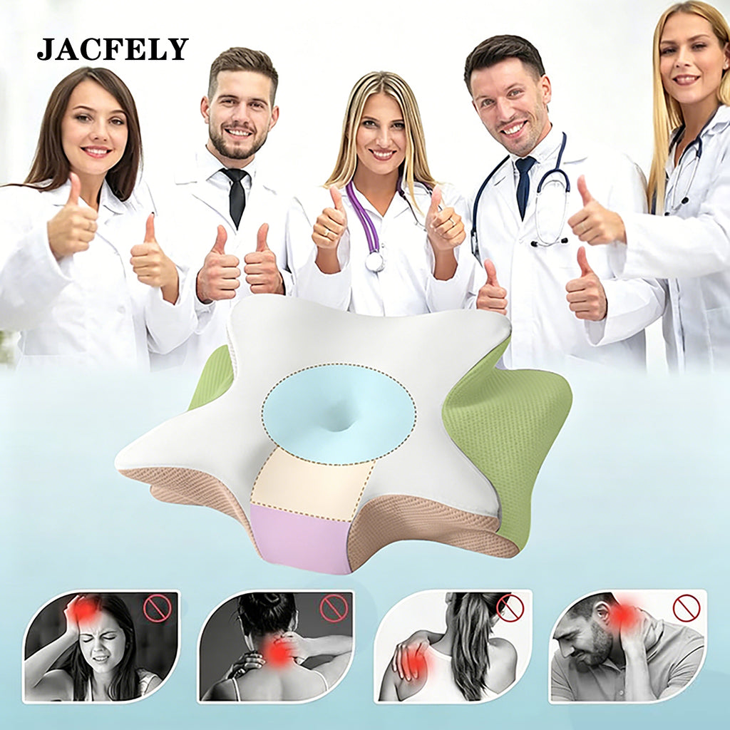 JACFELY Head Supporting Pillows, Butterfly Memory Foam Cervical Pillow, Slow Rebound Contour Neck Support Pillo