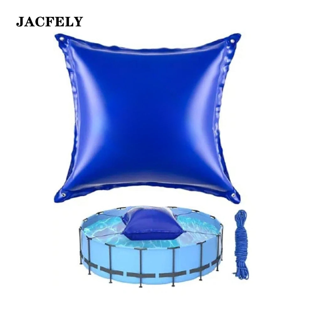 JACFELY Above Ground Pool Pillow, Heavy Duty PVC Winter Pool Air Pillow with Rope, Cold-Resistant Pool Cover Support Cushion for Ice Freeze Protection