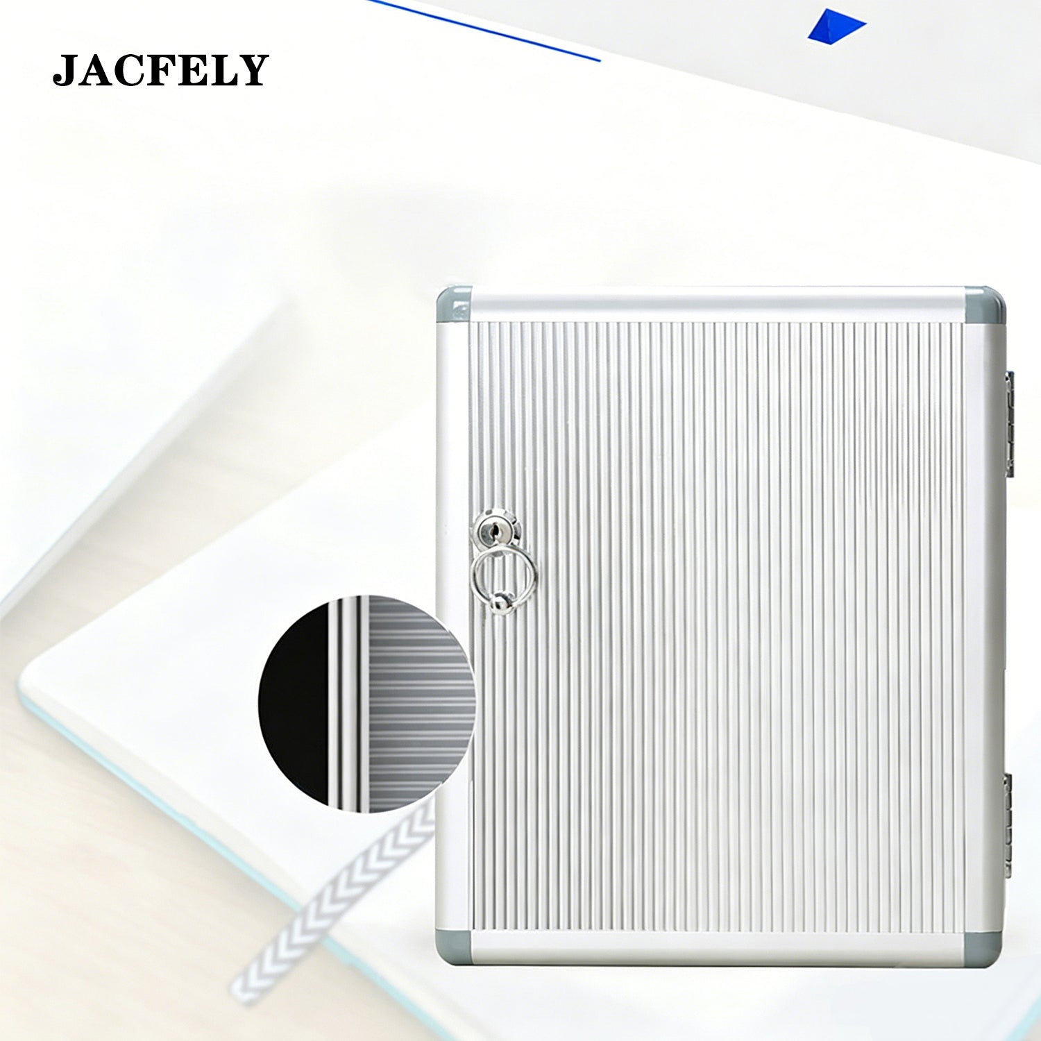JACFELY Aluminum Alloy Key Cabinet, Wall Mounted Lockable Key Management Box, Key Storage Cabinet Organizer