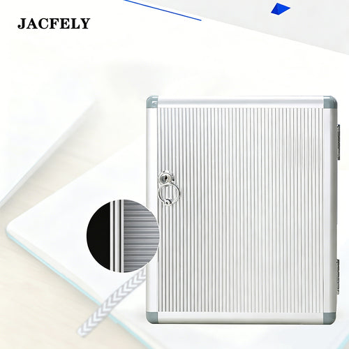 JACFELY Aluminum Alloy Key Cabinet, Wall Mounted Lockable Key Management Box, Key Storage Cabinet Organizer