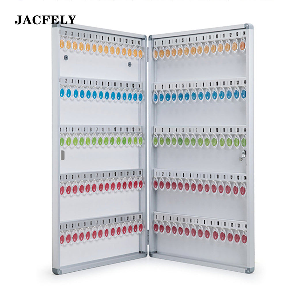 JACFELY Aluminum Alloy Key Cabinet, Wall Mounted Lockable Key Management Box, Key Storage Cabinet Organizer