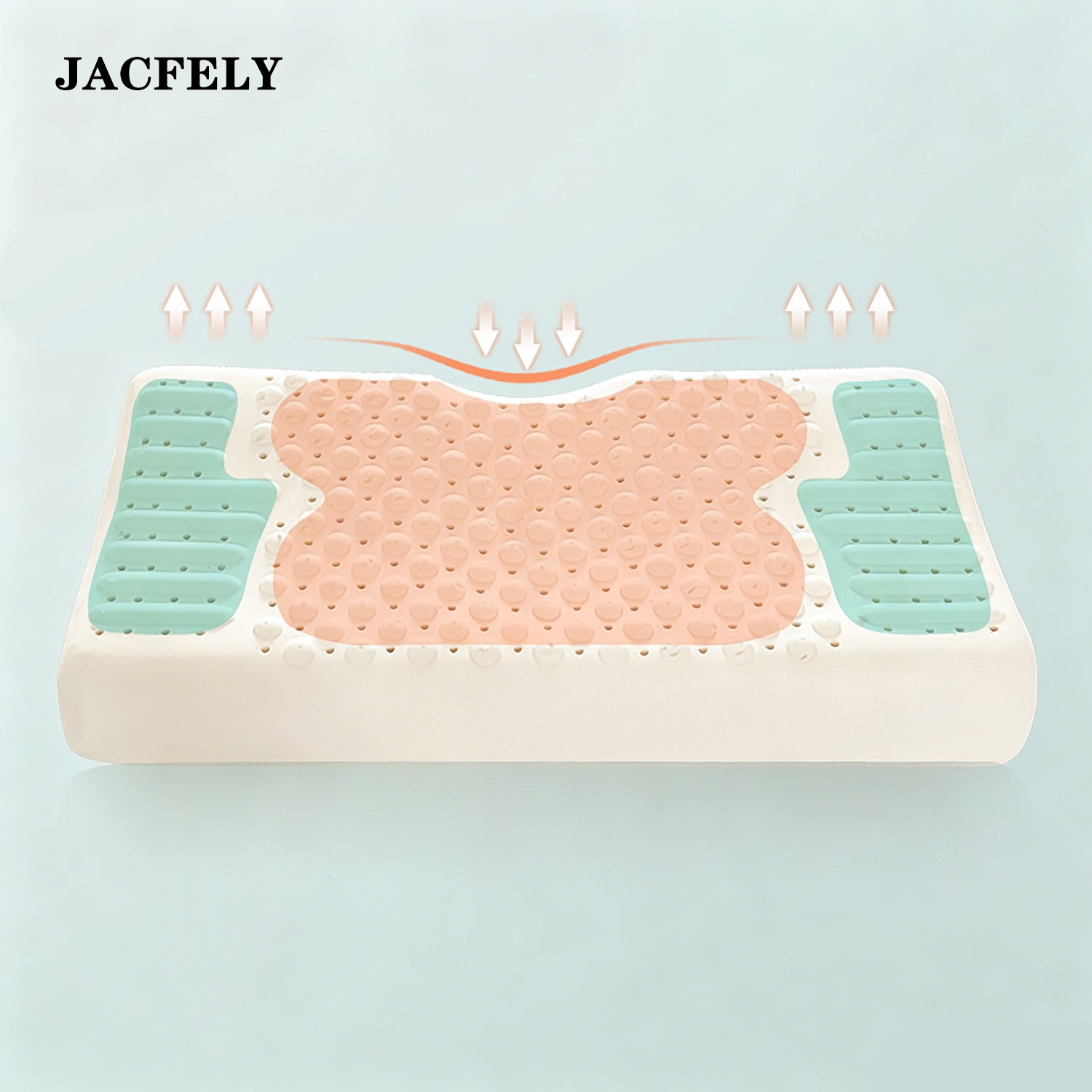 JACFELY Thai Natural Latex Pillow, Ergonomic Contour Neck Pillow, Breathable Latex Bed Pillow